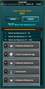 Trove Conta MR total 447 (15 max level) SH 36kPR - Steam