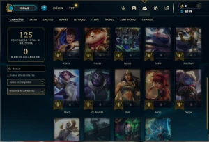 Esmeralda 3 com 25 Champs e 6 Skins + 30 Espolios - League of Legends LOL