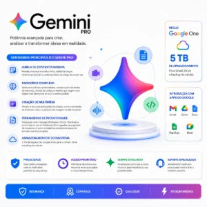 Google Gemini Ai Pro 18 Meses - Privado Garantia 30 dias - Inteligência Artificial