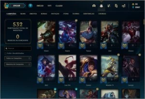 Conta bronze 2 com TODOS os champs e 100 skins - League of Legends LOL