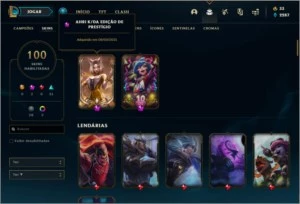 Conta bronze 2 com TODOS os champs e 100 skins - League of Legends LOL