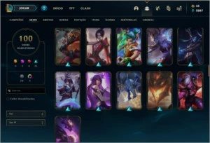 Conta bronze 2 com TODOS os champs e 100 skins - League of Legends LOL