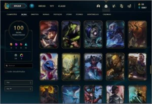 Conta bronze 2 com TODOS os champs e 100 skins - League of Legends LOL