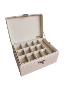 Maleta Média Bege para Joias - 22 x 16 x 11 cm - Artesanato e Personalizados
