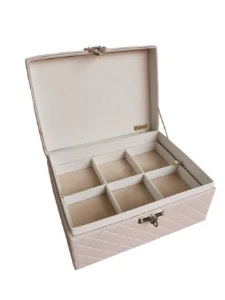 Maleta Média Bege para Joias - 22 x 16 x 11 cm - Artesanato e Personalizados