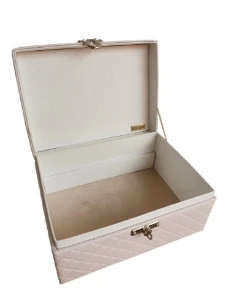 Maleta Média Bege para Joias - 22 x 16 x 11 cm - Artesanato e Personalizados