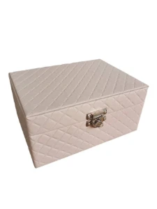 Maleta Média Bege para Joias - 22 x 16 x 11 cm - Artesanato e Personalizados