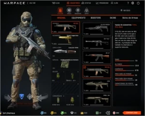 VENDO CONTA WARFACE PTT 61 COM 3 ARMAS DE CASH