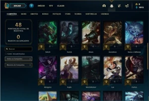 Conta bronze 4 com 35 Champs e 10 Skins - League of Legends LOL