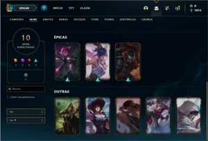 Conta bronze 4 com 35 Champs e 10 Skins - League of Legends LOL