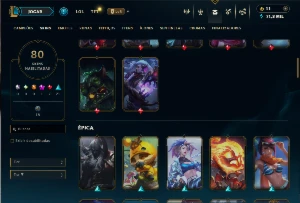 Conta Unranked com 150 campeões e 80 Skins - League of Legends LOL