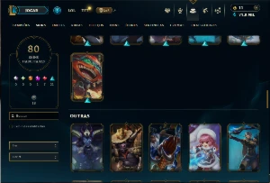 Conta Unranked com 150 campeões e 80 Skins - League of Legends LOL
