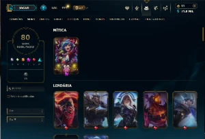Conta Unranked com 150 campeões e 80 Skins - League of Legends LOL