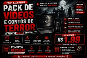 👻 Pack De Vídeos E Contos De Terror | Entrega Imediata | - Vídeos e Cortes Cortes Virais