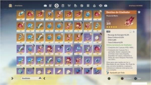 GENSHIN AR 44 eula, venti, jean, tumulo + garantido 63/90 - Genshin Impact