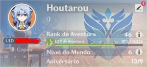 Ganyu + Raiden + Zhongli + Mona c1 + Espadão Áspero AR 49 - Genshin Impact