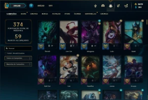 Conta Platina 4 com TODOS os champs e 209 Skins + 3700 RP - League of Legends LOL