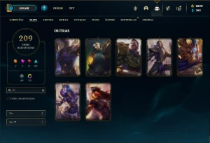 Conta Platina 4 com TODOS os champs e 209 Skins + 3700 RP - League of Legends LOL