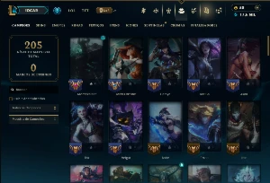 Ouro 4 com 80 Champs e 49 Skins ( ADC / TOP ) - League of Legends LOL