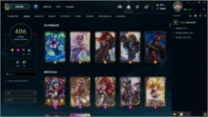 Conta plat 4 COM 406 skins - League of Legends LOL