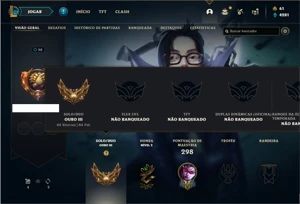 Conta ouro 3 com 101 Champs e 41 Skins (2 Ultimates) - League of Legends LOL