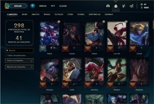 Conta ouro 3 com 101 Champs e 41 Skins (2 Ultimates) - League of Legends LOL