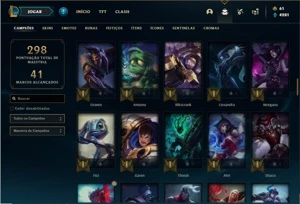 Conta ouro 3 com 101 Champs e 41 Skins (2 Ultimates) - League of Legends LOL