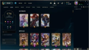 Conta com 174 skins, muitas prestígio - League of Legends LOL