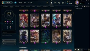 Conta com 174 skins, muitas prestígio - League of Legends LOL
