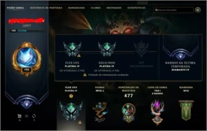 conta PlatinaI V 106 skins mmr bom all champs - League of Legends LOL