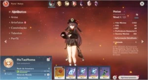 Conta Genshin Impact AR 5 com Hutao + Homa