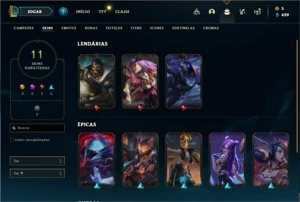 Conta ouro 2 com 26 Champs e 11 Skins - League of Legends LOL