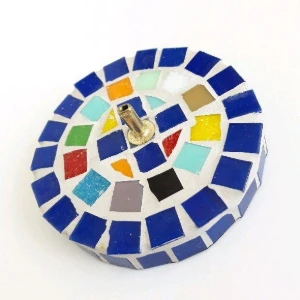 Porta Incenso Mosaico Gaudí Azul - Artesanato e Personalizados