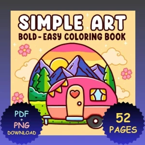 Livro de Colorir Digital Simple Art PDF + PNG