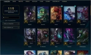 Conta league of legends 50 champs e 10 skins unranked LOL