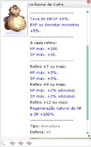 Uniforme de Kafra Ragnarok Latam - Menor Preço Servidor