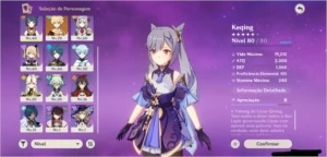 Keqing C1 e klee + lança celestial AR46 - Genshin Impact