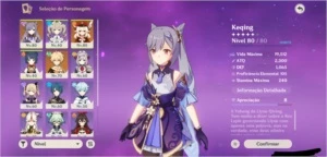 Keqing C1 e klee + lança celestial AR46 - Genshin Impact