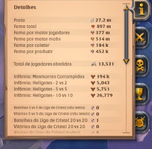 Conta Albion Online 900M de fama total