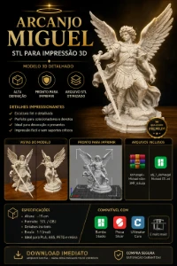 Arcanjo Miguel STL para Impressão 3D | Modelo Premium Ultra - Impressão 3D e STL