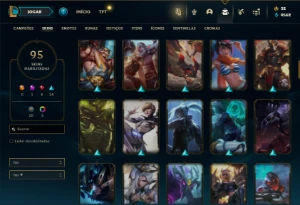 Bronze 2 com 135 Champs e 95 Skins ( TOP / JG ) - League of Legends LOL
