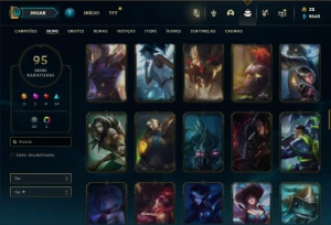 Bronze 2 com 135 Champs e 95 Skins ( TOP / JG ) - League of Legends LOL