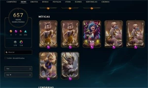 CONTA 657 SKINS!! PRECINHO ACOMPANHA DADOS DE CRIAÇÃO!!! - League of Legends LOL