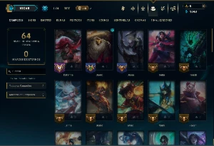 Mestre com 55 Champs e 14 Skins ( 172 PDL ) - League of Legends LOL
