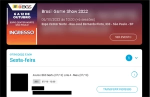 Ingresso BGS - Dia 07/10 (sexta-feira) - Outros