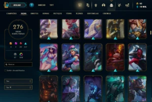 Platina 4 com TODOS os champs e 276 Skins + 110 Cromas - League of Legends LOL