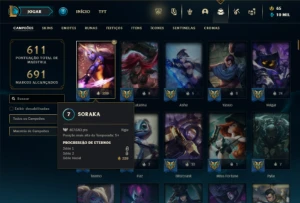Platina 4 com TODOS os champs e 276 Skins + 110 Cromas - League of Legends LOL