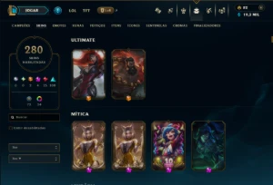 Unranked com TODOS os Champs e 280 Skins +2 Prestigios - League of Legends LOL