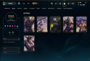 Unranked com TODOS os Champs e 280 Skins +2 Prestigios - League of Legends LOL