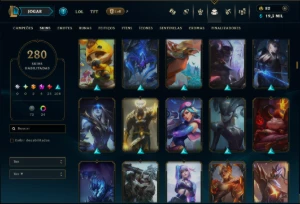 Unranked com TODOS os Champs e 280 Skins +2 Prestigios - League of Legends LOL